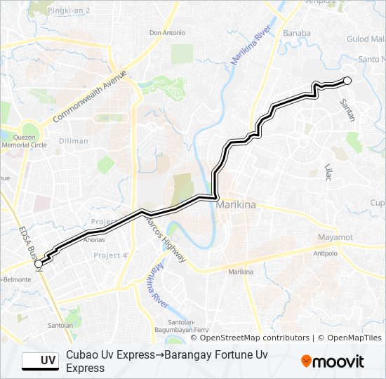 Uv Route Schedules Stops Maps Cubao Uv ExpressBarangay Fortune