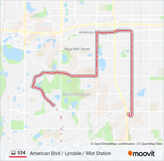 534 Route Schedules Stops Maps American Blvd Lyndale 98st