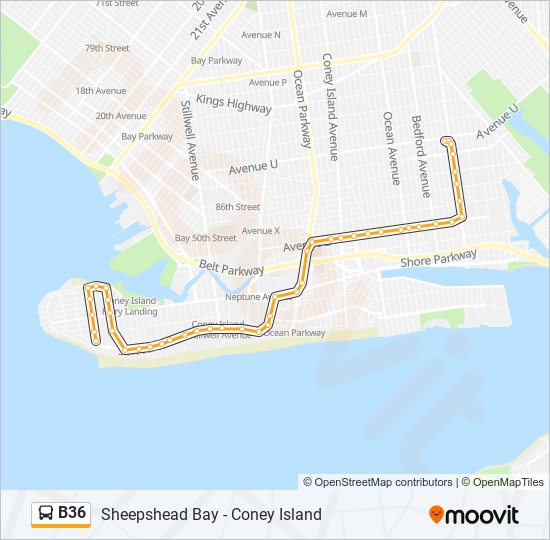 B36 Route Schedules Stops Maps Sheepshead Bay Avenue U Updated