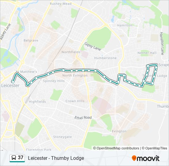 37 Route Schedules Stops Maps Leicester Updated