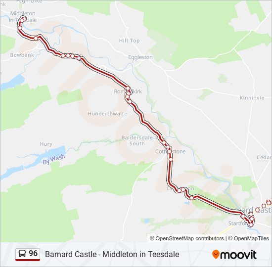 96 Route Schedules Stops Maps Barnard Castle Updated