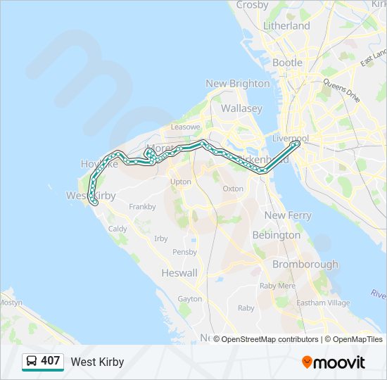 407 Route Schedules Stops Maps West Kirby Updated