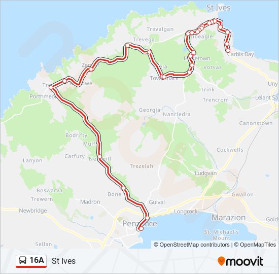 16a Route Schedules Stops Maps St Ives Updated