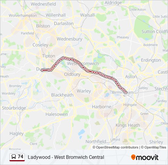 74 Route Schedules Stops Maps Dudley Updated