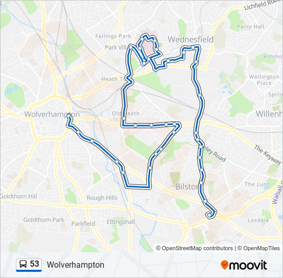 53 Route Schedules Stops Maps Wolverhampton Updated