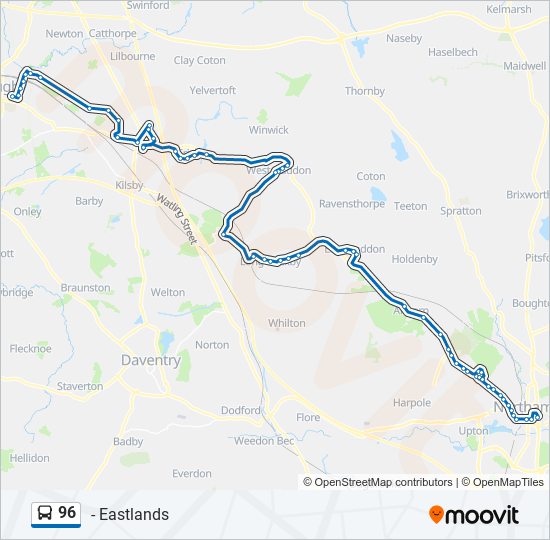 96 Route Schedules Stops Maps Rugby Updated