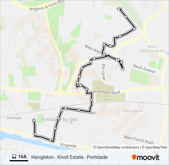 A Route Schedules Stops Maps Hangleton Updated