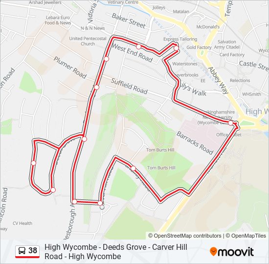 Route Schedules Stops Maps High Wycombe Updated