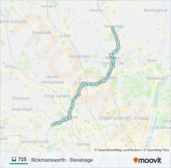 725 Route Schedules Stops Maps Stevenage Updated