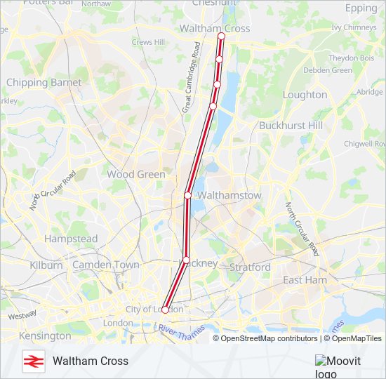 Greater Anglia Route Schedules Stops Maps Waltham Cross Updated