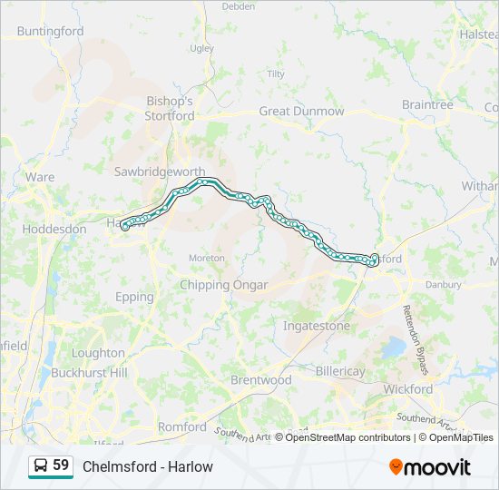 59 Route Schedules Stops Maps Chelmsford Updated