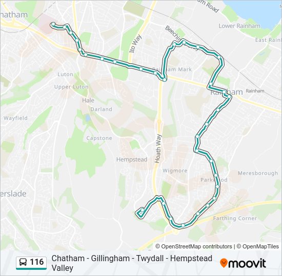 116 Route Schedules Stops Maps Gillingham Updated