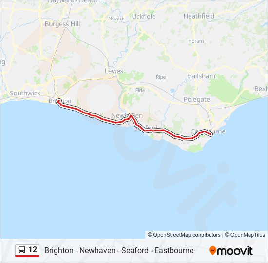 12 Route Schedules Stops Maps Eastbourne Town Centre Updated