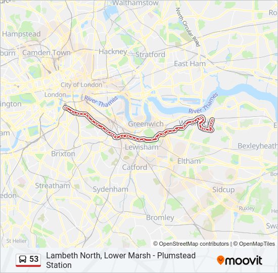 53 Route Schedules Stops Maps Lambeth North Lower Marsh Updated