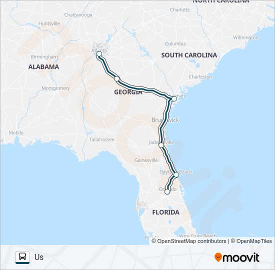 Ruta Greyhound Us Horarios Paradas Y Mapas Orlando Bus Station