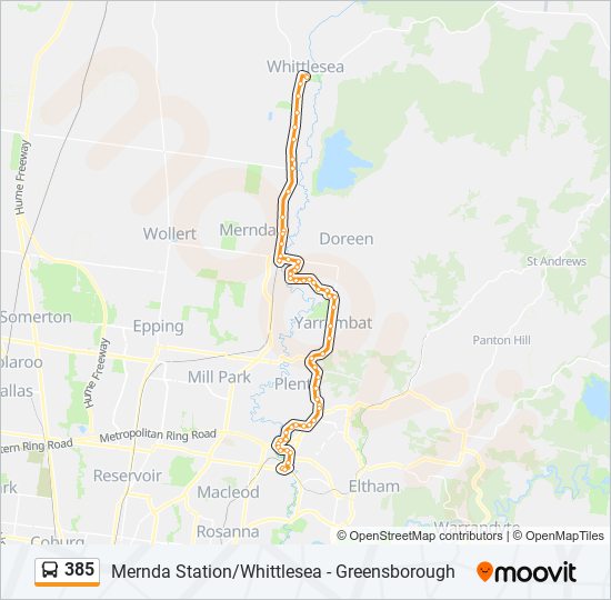 385 Route Schedules Stops Maps Mernda Station Whittlesea Updated