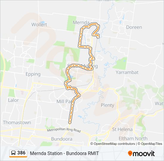 386 Route Schedules Stops Maps Mernda Station Updated