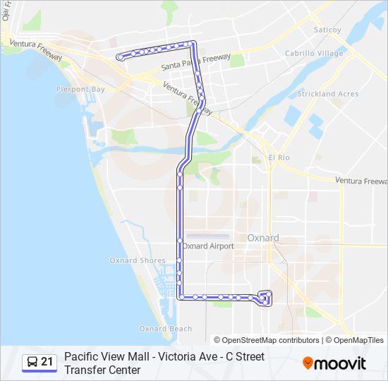 21 Route Schedules Stops Maps Pacific View Mall Via Victoria