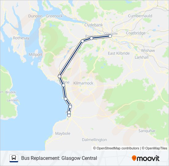 Scotrail Route Schedules Stops Maps Bus Replacement Glasgow