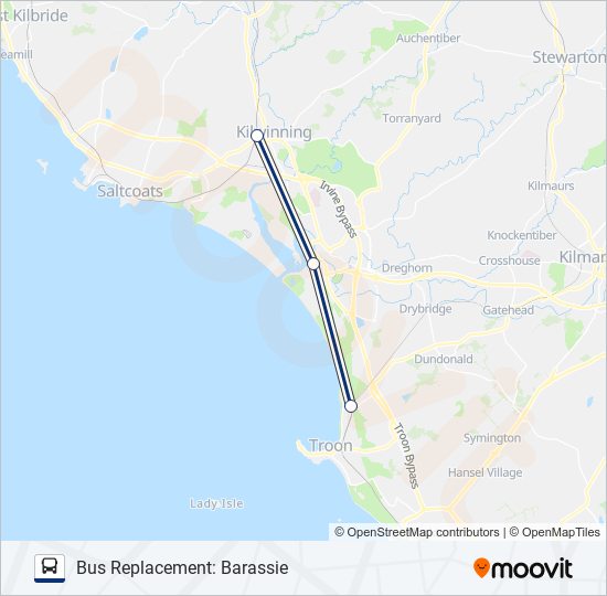 Scotrail Route Schedules Stops Maps Bus Replacement Barassie