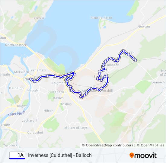 A Route Schedules Stops Maps Inverness Updated