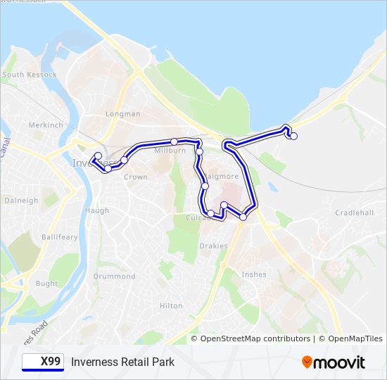 X Route Schedules Stops Maps Inverness Retail Park Updated