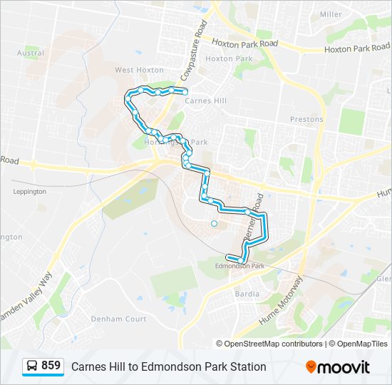 859 Route Schedules Stops Maps Edmondson Park Stn Updated