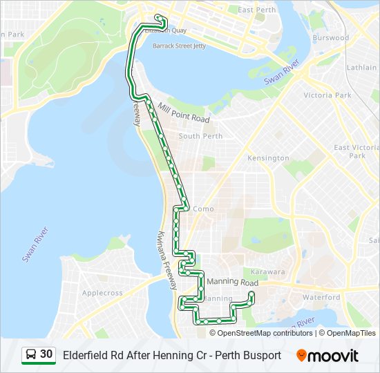 30 Route Schedules Stops Maps Elizabeth Quay Bus Stn Updated