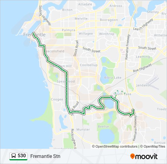 530 Route Schedules Stops Maps Fremantle Stn Updated