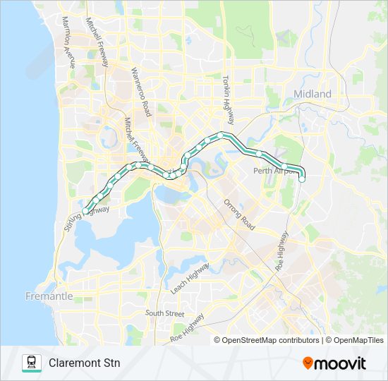 Airport Line Route Schedules Stops Maps Claremont Stn Updated