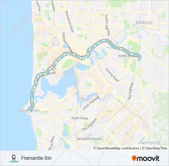 Airport Line Route Schedules Stops Maps Fremantle Stn Updated