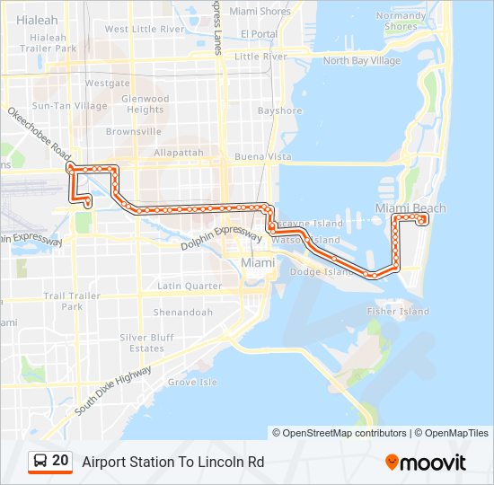 Ruta 20 Horarios Paradas Y Mapas 20 Airport Station Via Alton Rd