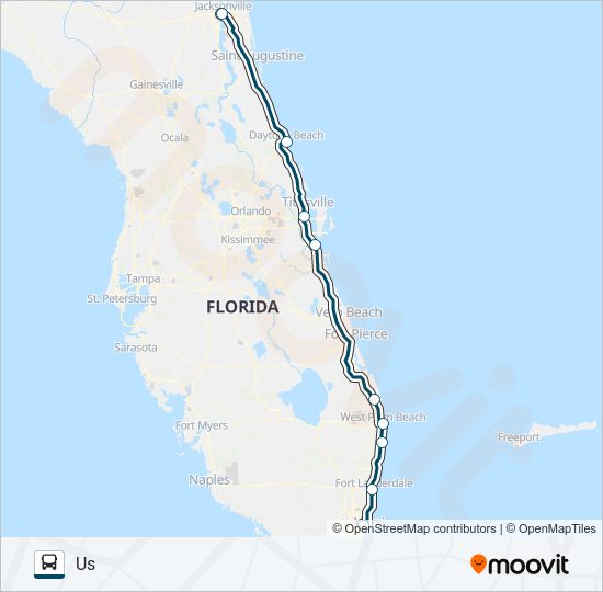 Ruta Greyhound Us Horarios Paradas Y Mapas Miami Intermodal