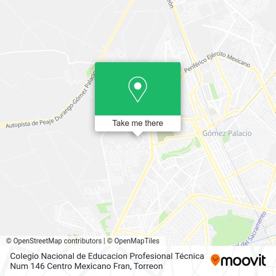 How to get to Colegio Nacional de Educacion Profesional Técnica Num 146