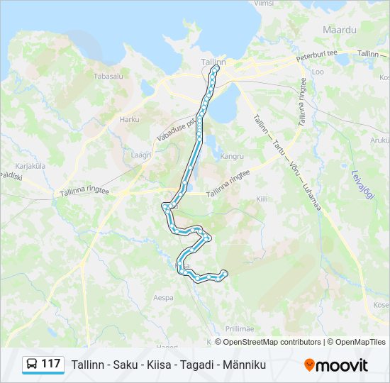 117 Route Schedules Stops Maps Männiku Tagadi Updated