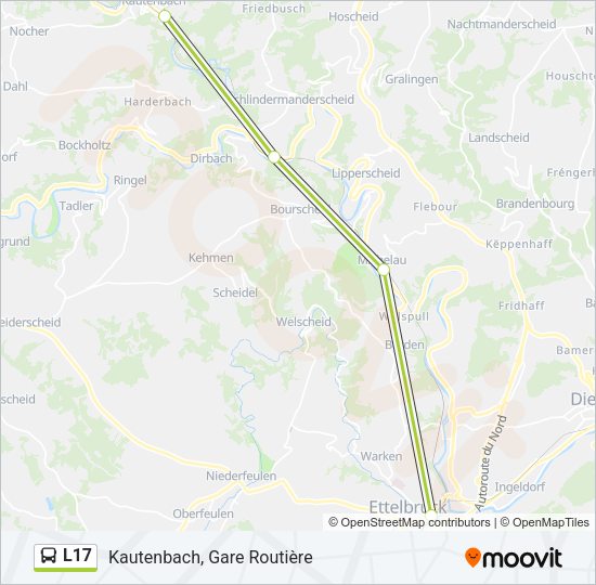 l17 Itinéraire Horaires Arrêts Plan Kautenbach Gare Routière