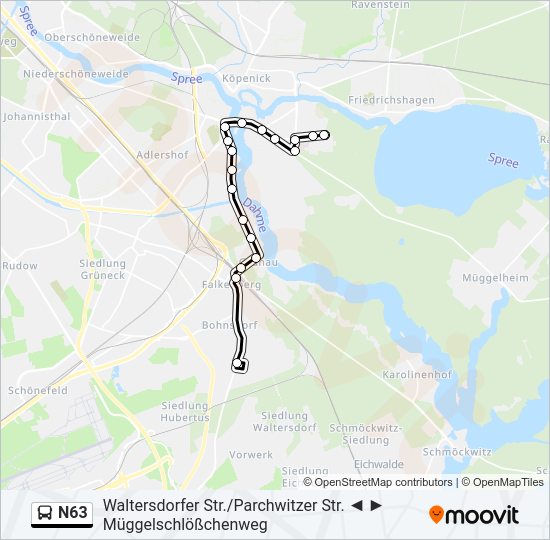 n63 Route Fahrpläne Haltestellen Karten Waltersdorfer Str