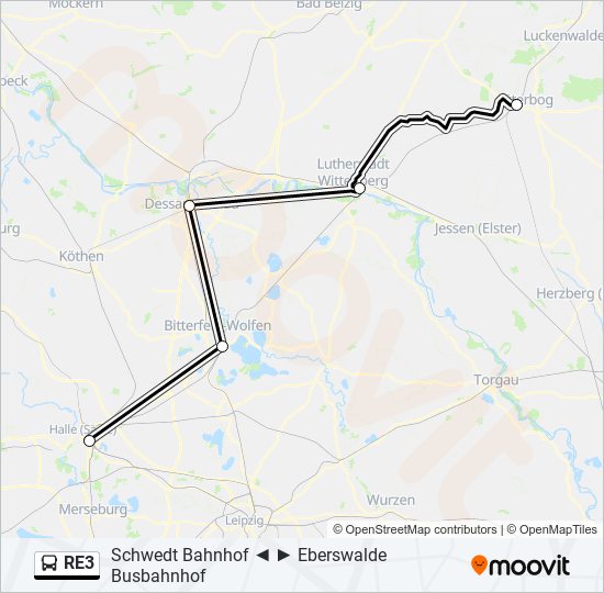 Re3 Route Schedules Stops Maps Halle Saale Hauptbahnhof Ernst