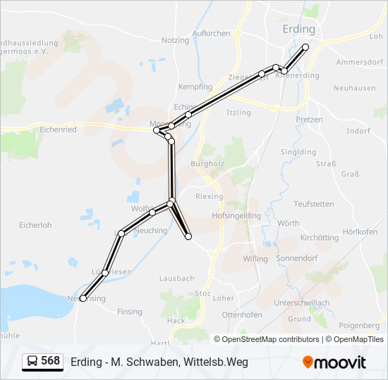 568 Route Fahrpläne Haltestellen Karten Neufinsing Rathaus