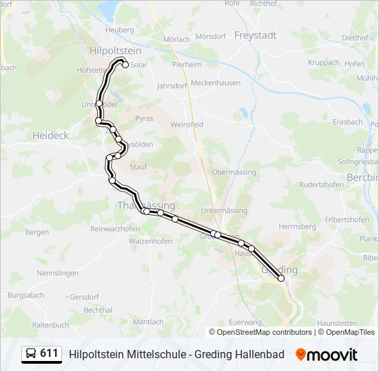 611 Route Fahrpläne Haltestellen Karten Greding Aktualisiert