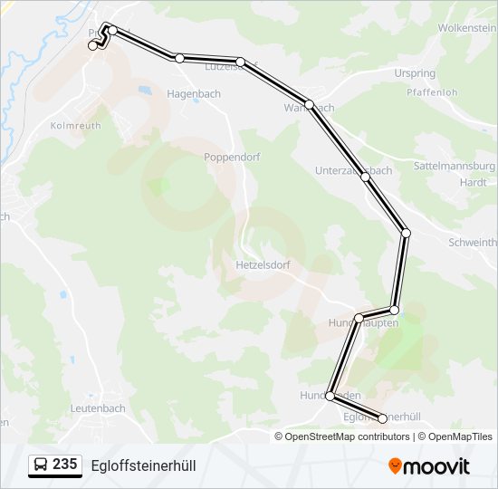 235 Route Fahrpläne Haltestellen Karten Egloffsteinerhüll