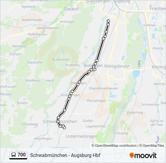 700 Route Schedules Stops Maps Göggingen Rathaus Updated