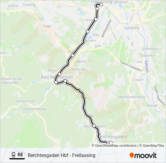 re Route Fahrpläne Haltestellen Karten Berchtesgaden Hbf