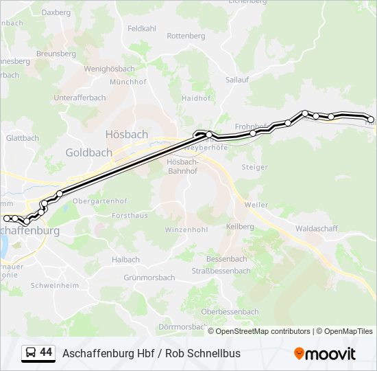 44 Route Schedules Stops Maps Aschaffenburg Hbf Rob Schnellbus