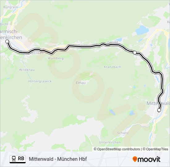 rb Route Fahrpläne Haltestellen Karten Garmisch Partenkirchen