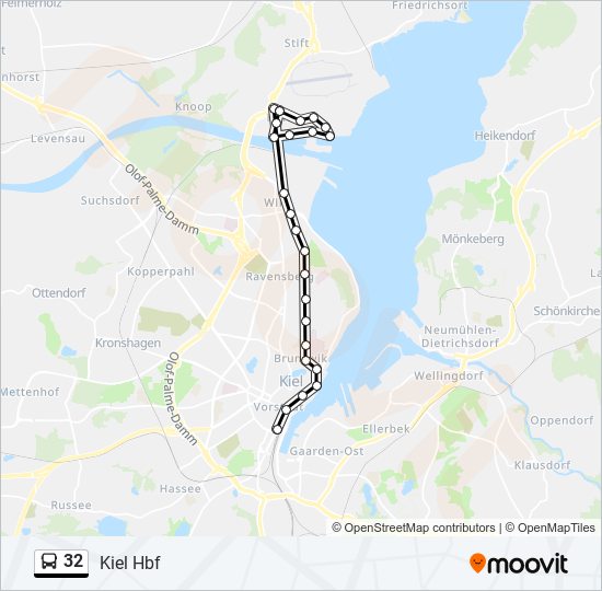 32 Route Fahrpläne Haltestellen Karten Kiel Hbf Aktualisiert