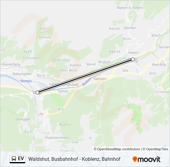 Ev Route Schedules Stops Maps Brig Bahnhofvisp Bahnhof S D