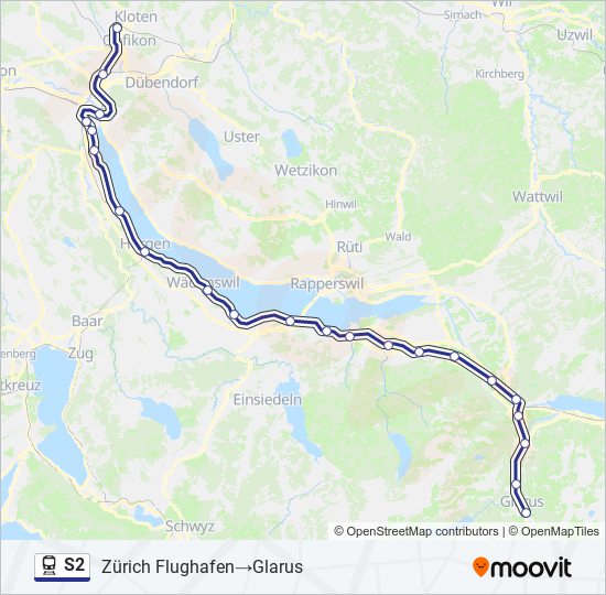 s2 Route Schedules Stops Maps Zürich FlughafenGlarus Updated