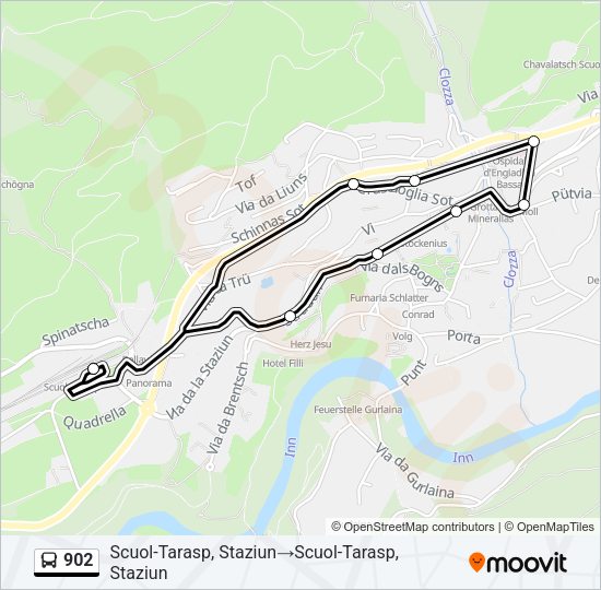 Route Schedules Stops Maps Scuol Tarasp Staziunscuol