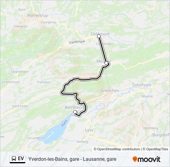 Ev Route Schedules Stops Maps Biel Bienne Bahnhof Garedel Mont